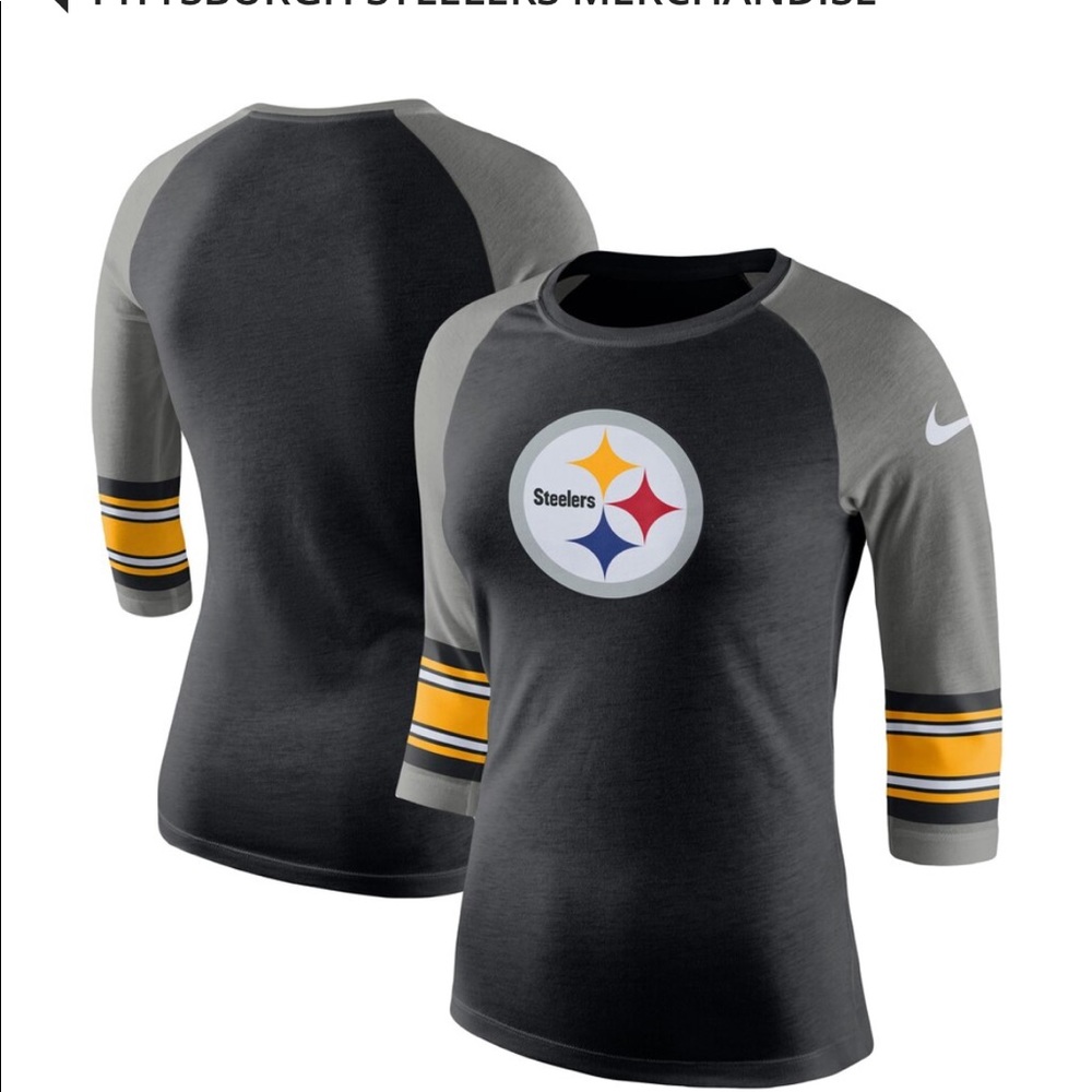 Pittsburgh Steelers Nike Women's 3/4 sleeve Tshirt